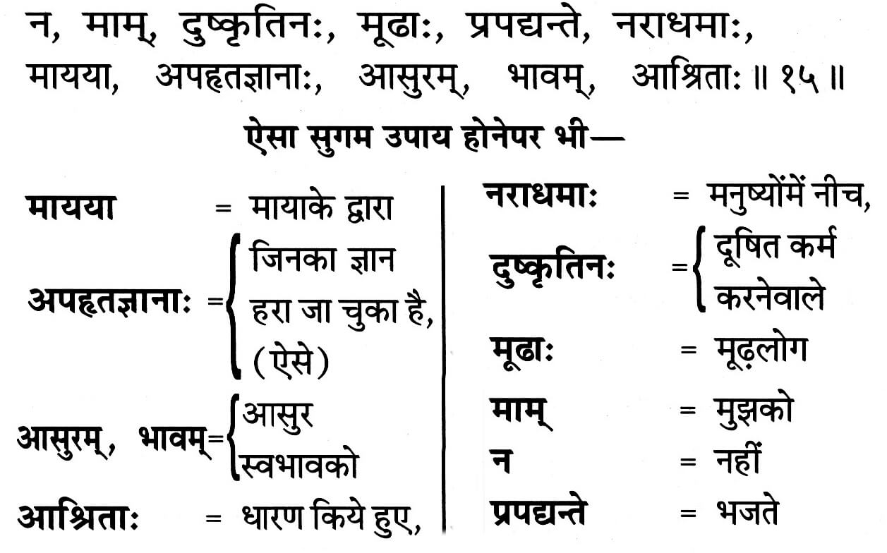 Bhagavad Gita Chapter 7 Verse 15