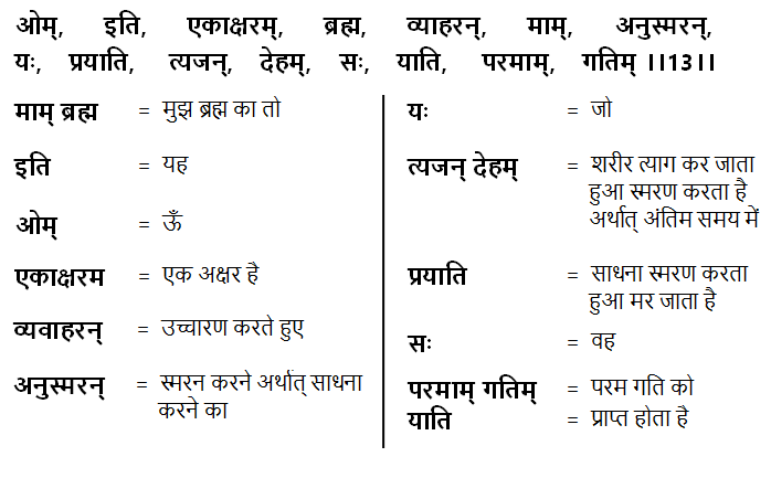Bhagavad Gita Chapter 8 Verse 13