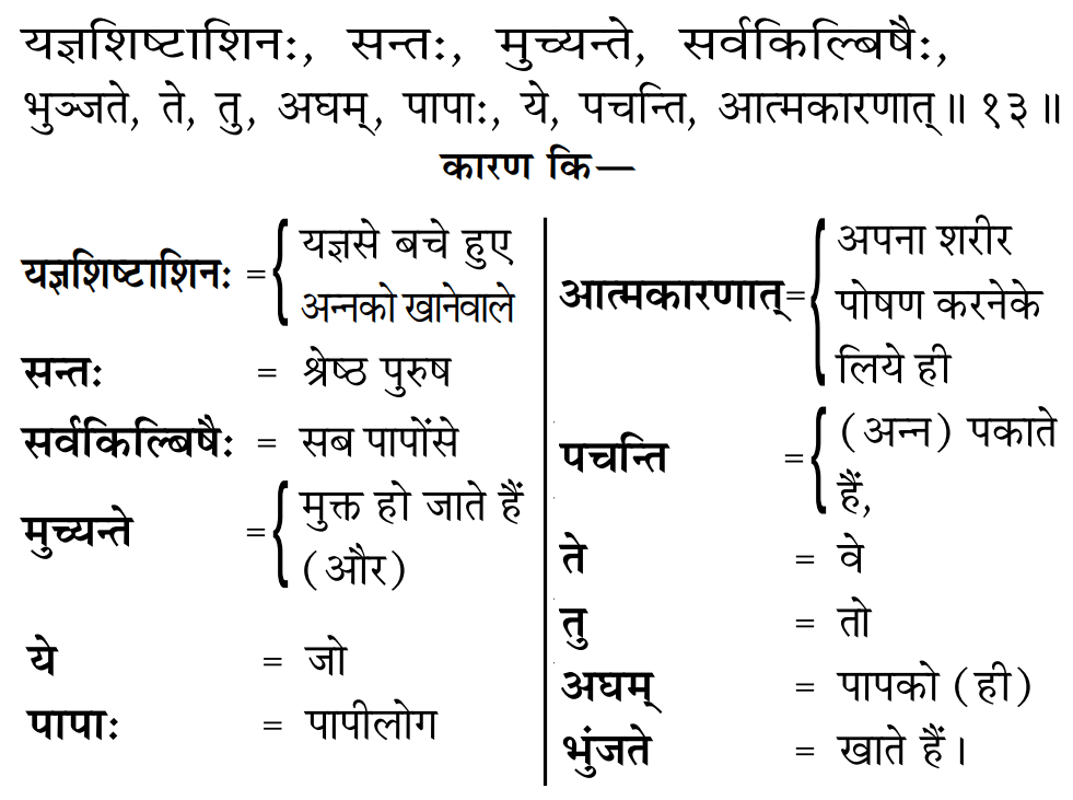 Gita 3.13