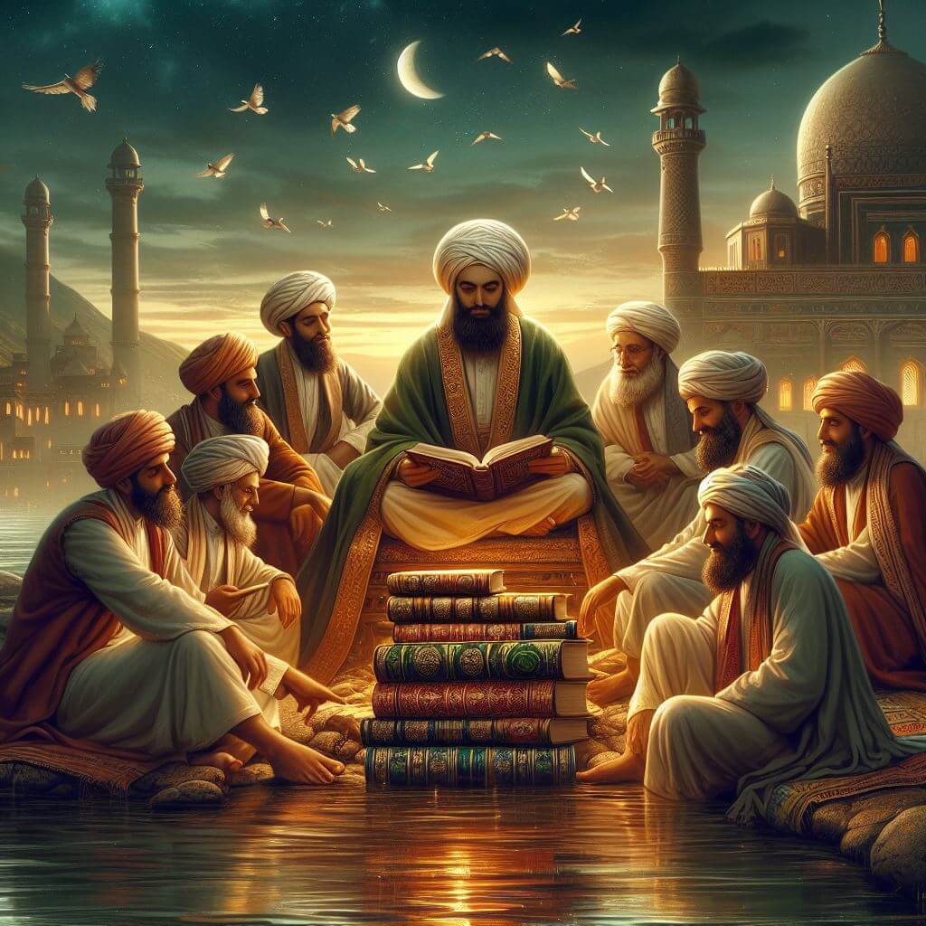 Rumi with disciples